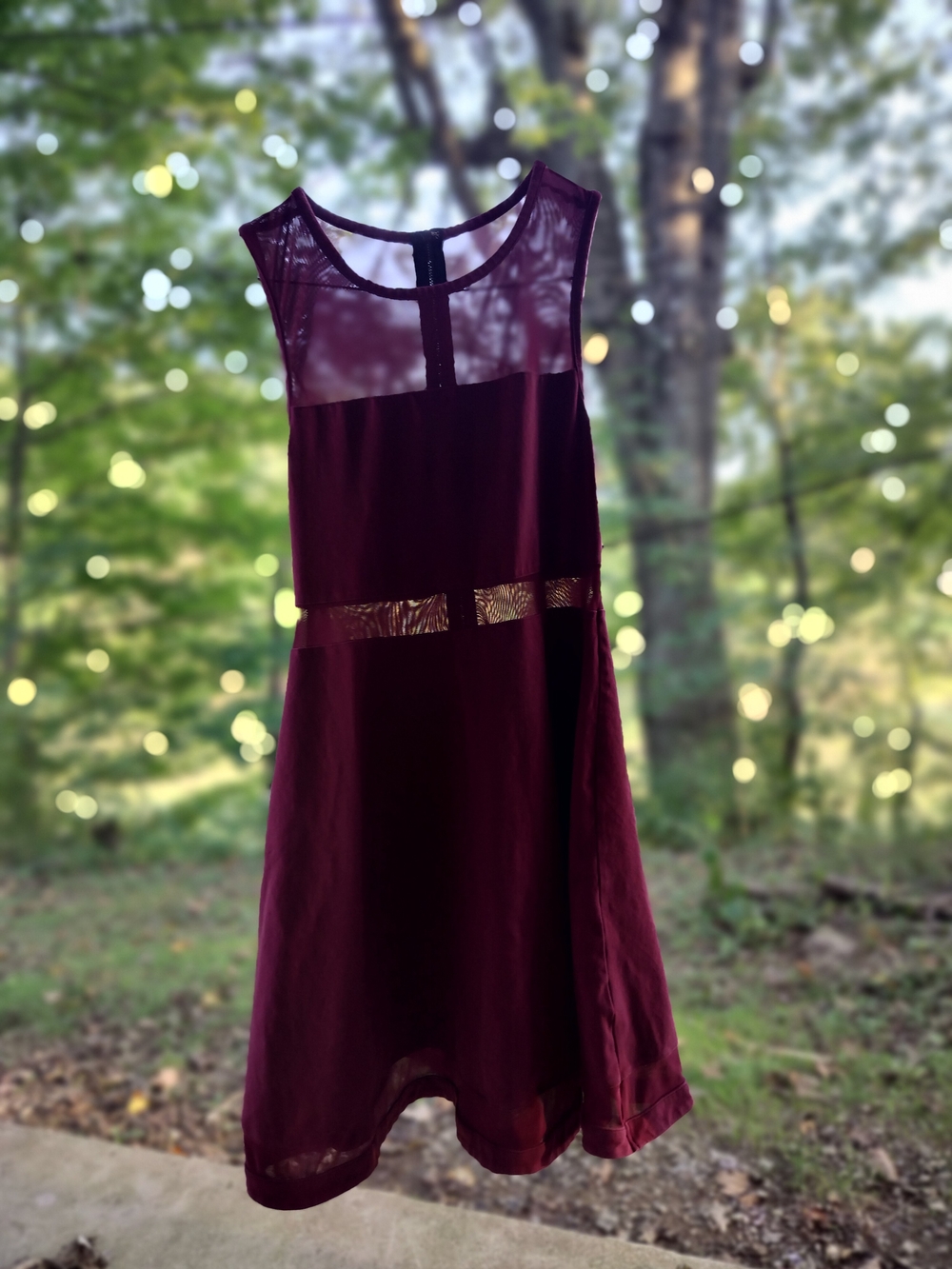 Women’s Sheer Burgundy Dress